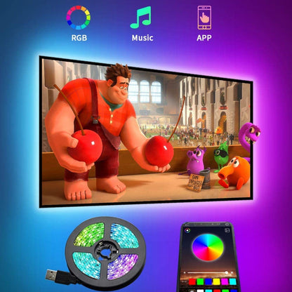 RGB TV LED Backlight Strip USB Powered, 24in-60in,Bluetooth APP