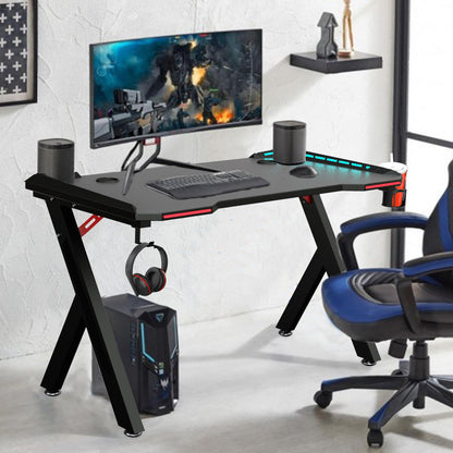 Gaming Desk PC Computer Gamer Desk Ergonomic Workstation with RGB LED