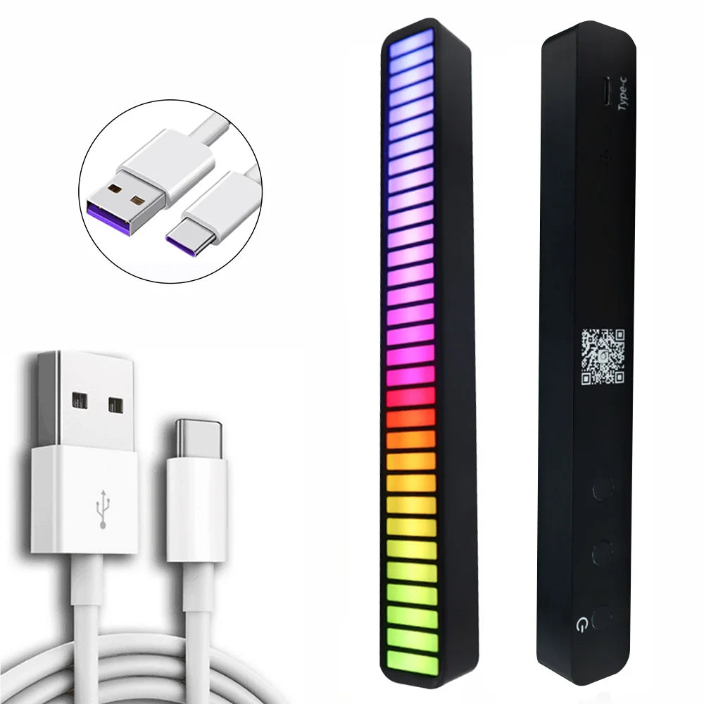 USB Smart Light Bars Bluetooth RGB Sound Control Pickup Rhythm Lamp