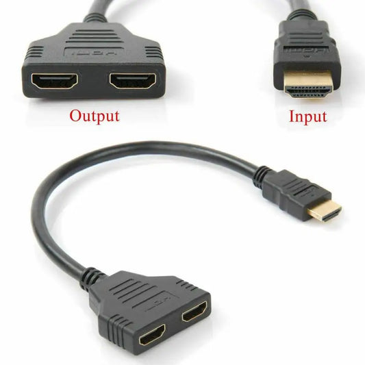 1 Input 2 HDMI Compatible Splitter Cable HD 1080P Video Switcher