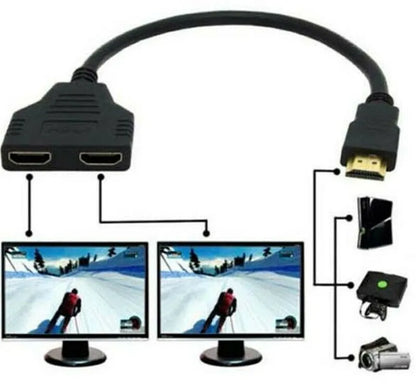 1 Input 2 HDMI Compatible Splitter Cable HD 1080P Video Switcher