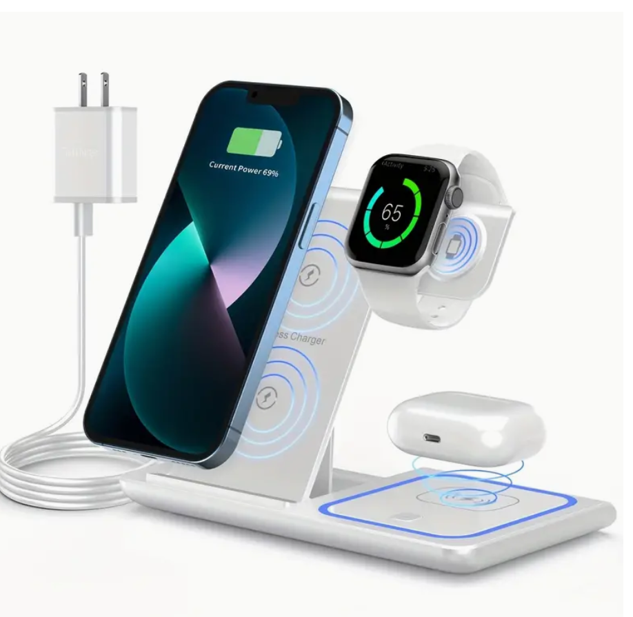 Foldable 3 In 1 Fast 15w QI Wireless Charging Station