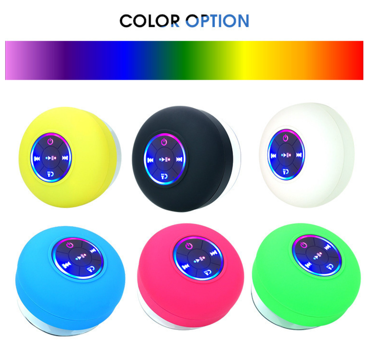 Mini portable waterproof RGB bluetooth speaker with sucker